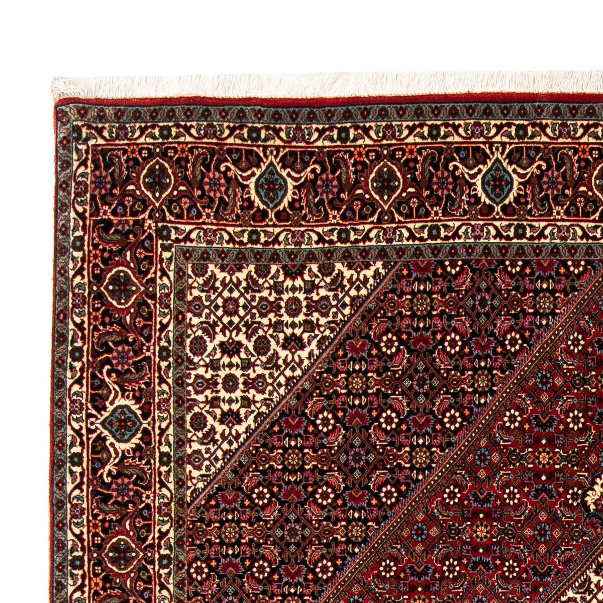 Tapis persan - Bidjar - 251 x 176 cm - rouge foncé