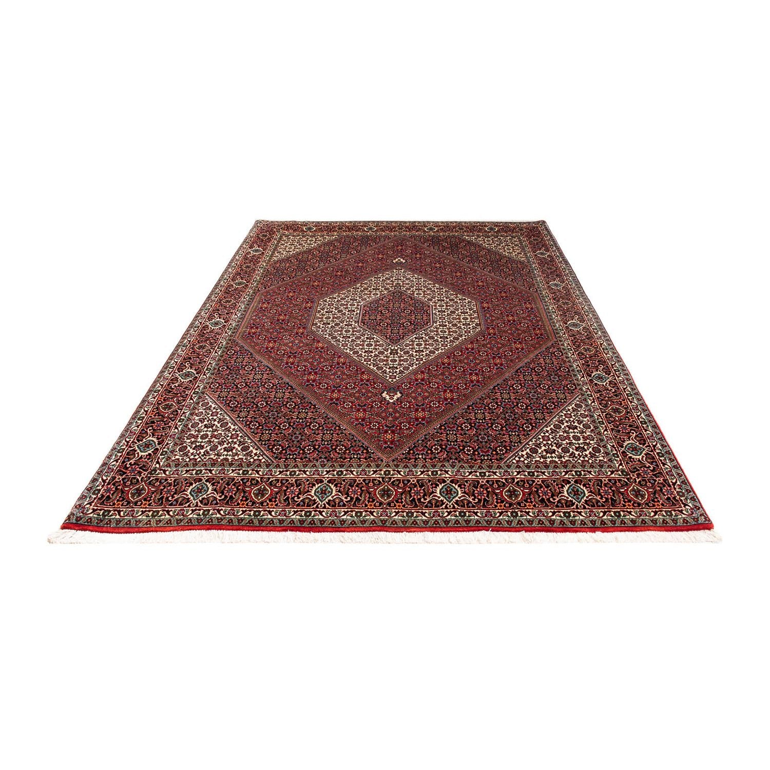 Tapis persan - Bidjar - 251 x 176 cm - rouge foncé