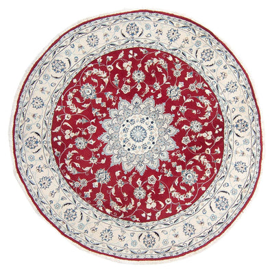 Tapis persan - Nain ronde  - 250 x 250 cm - rouge foncé