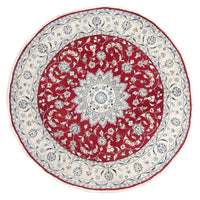 Tapis persan - Nain ronde  - 250 x 250 cm - rouge foncé