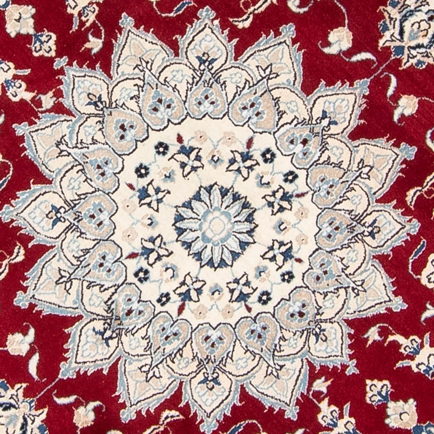 Tapis persan - Nain ronde  - 245 x 245 cm - rouge foncé