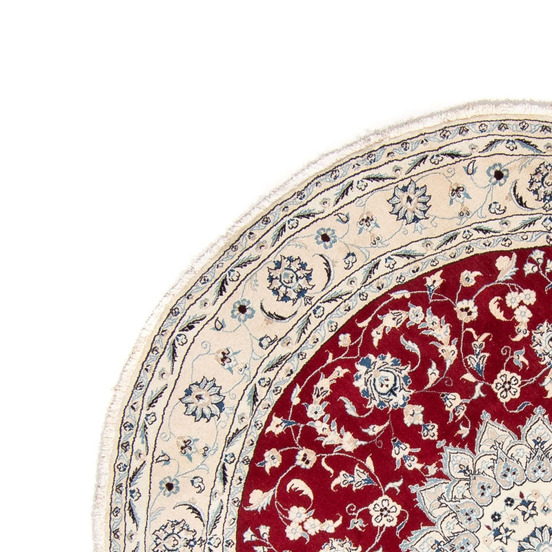 Tapis persan - Nain ronde  - 245 x 245 cm - rouge foncé