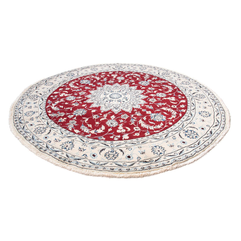 Tapis persan - Nain ronde  - 245 x 245 cm - rouge foncé