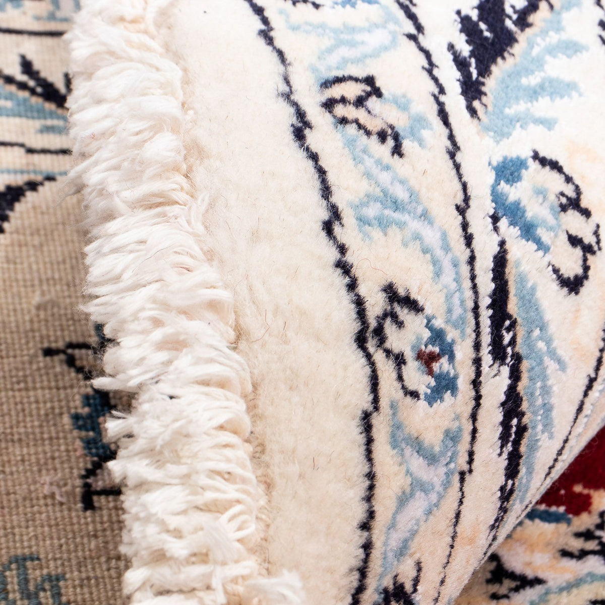 Tapis persan - Nain ronde  - 253 x 253 cm - rouge foncé