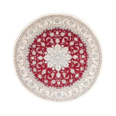 Tapis persan - Nain ronde  - 250 x 250 cm - rouge