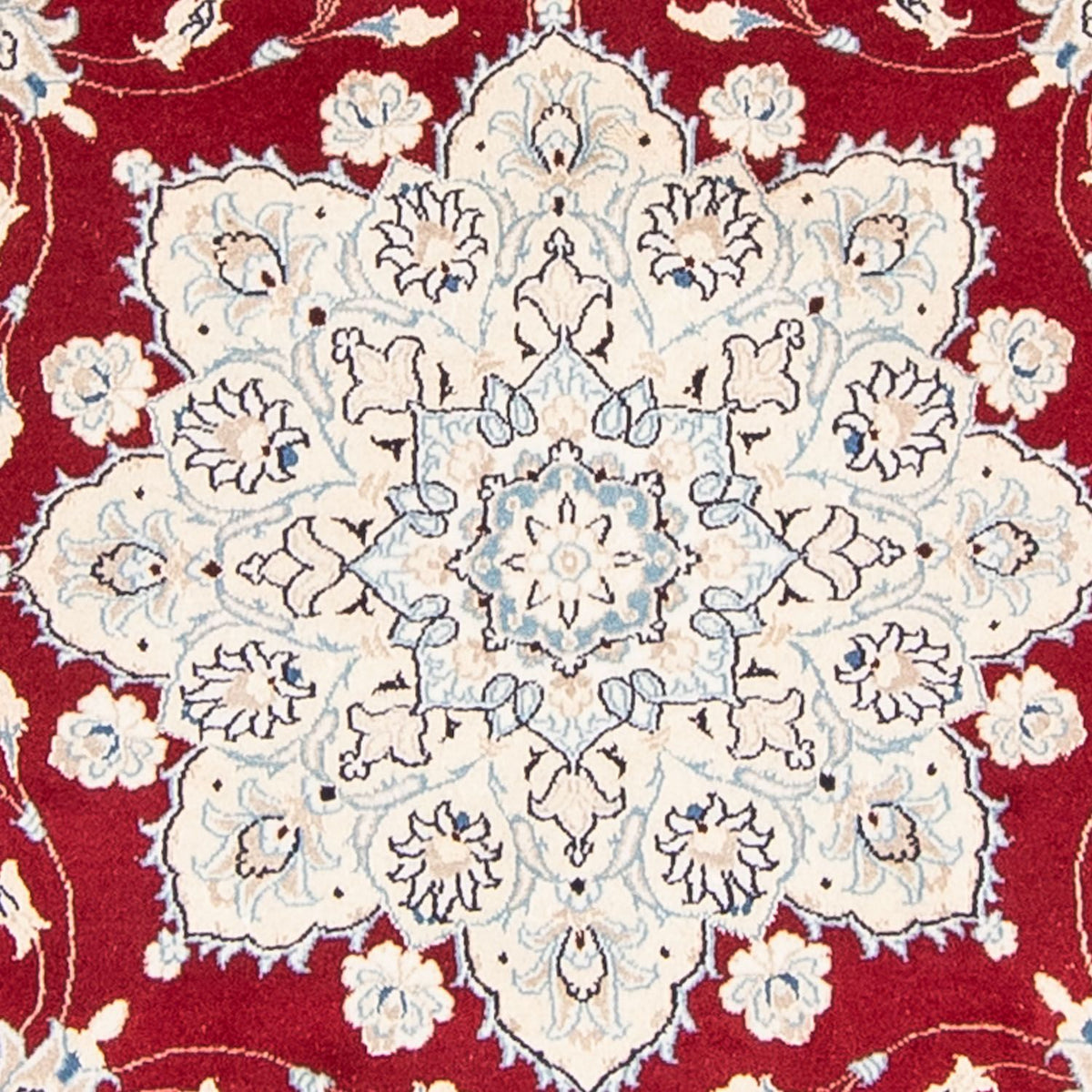 Tapis persan - Nain ronde  - 250 x 250 cm - rouge