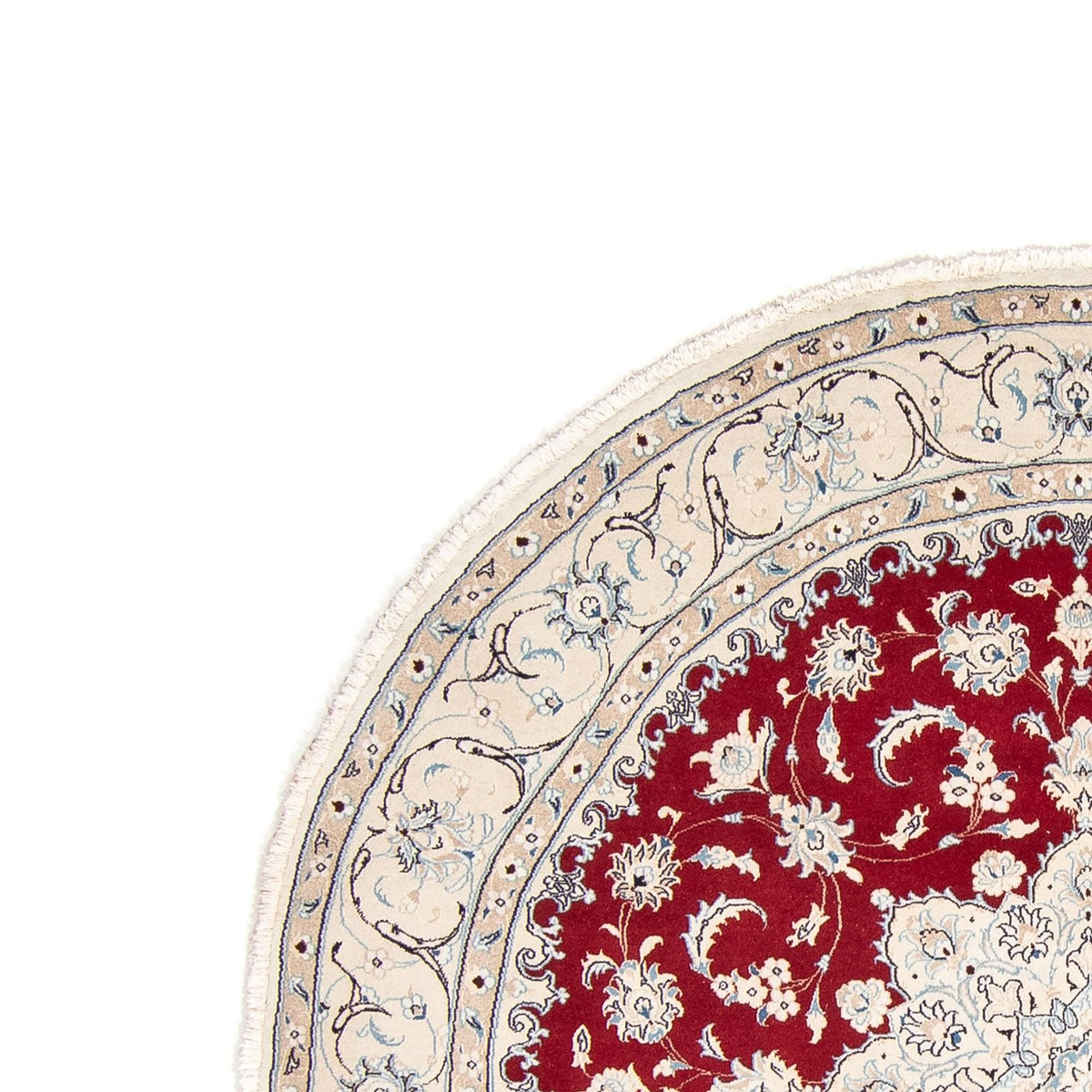 Tapis persan - Nain ronde  - 250 x 250 cm - rouge