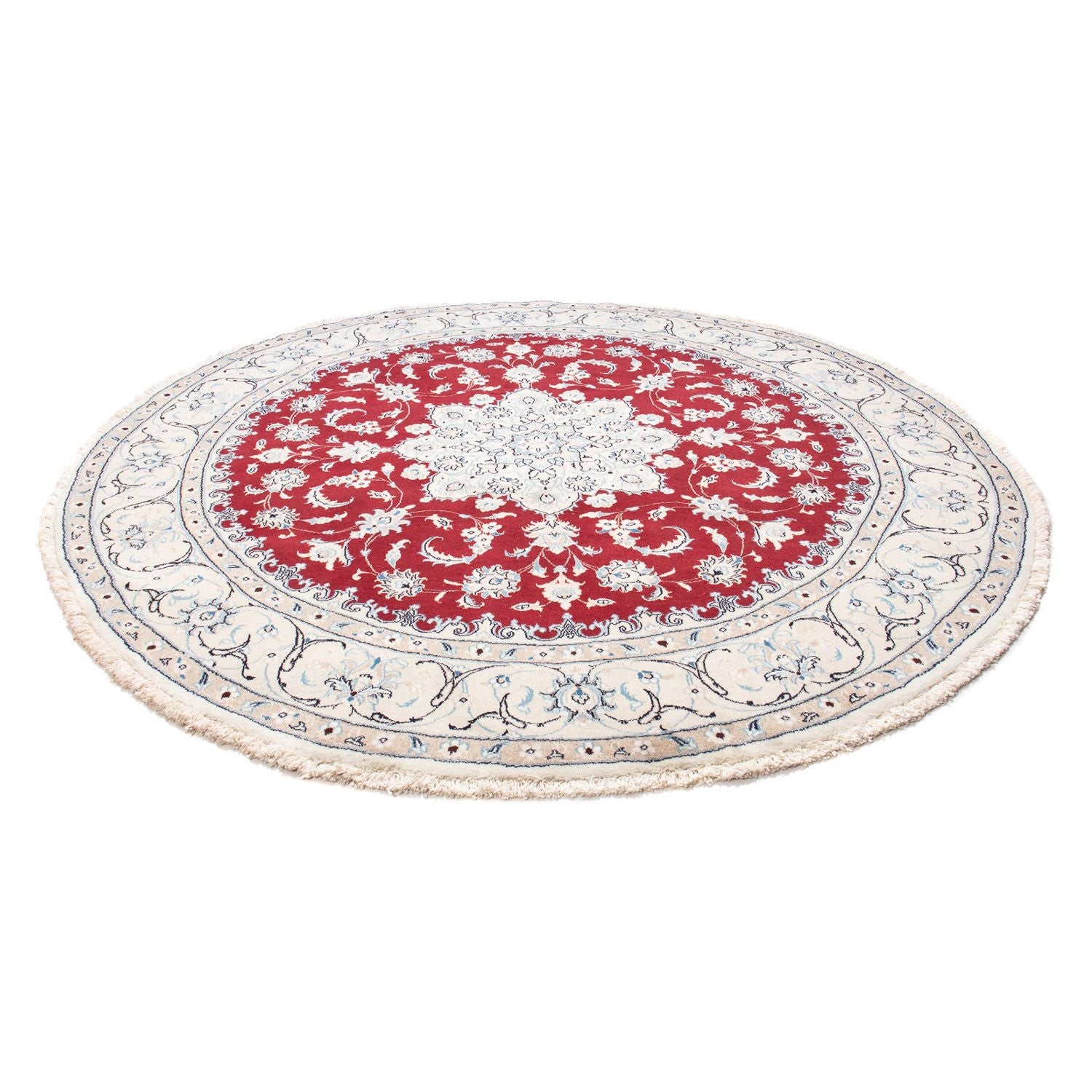 Tapis persan - Nain ronde  - 250 x 250 cm - rouge