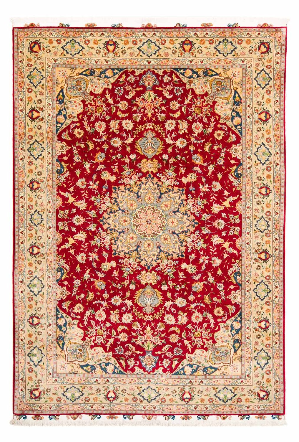 Tapis persan - Tabriz - Royal - 300 x 205 cm - rouge foncé