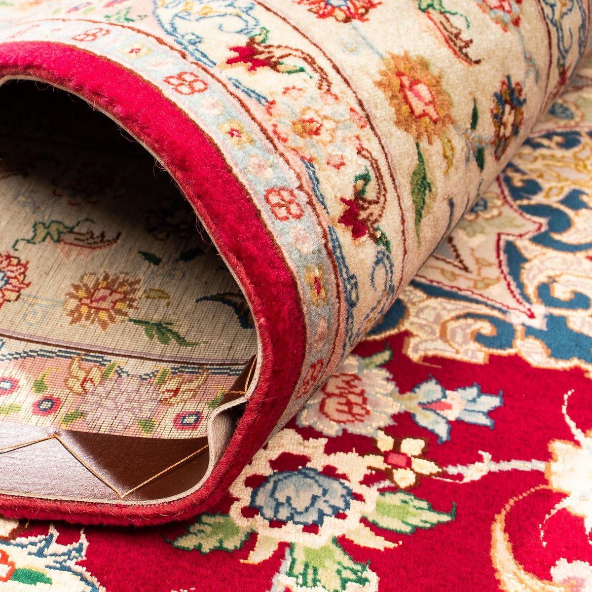 Tapis persan - Tabriz - Royal - 300 x 205 cm - rouge foncé