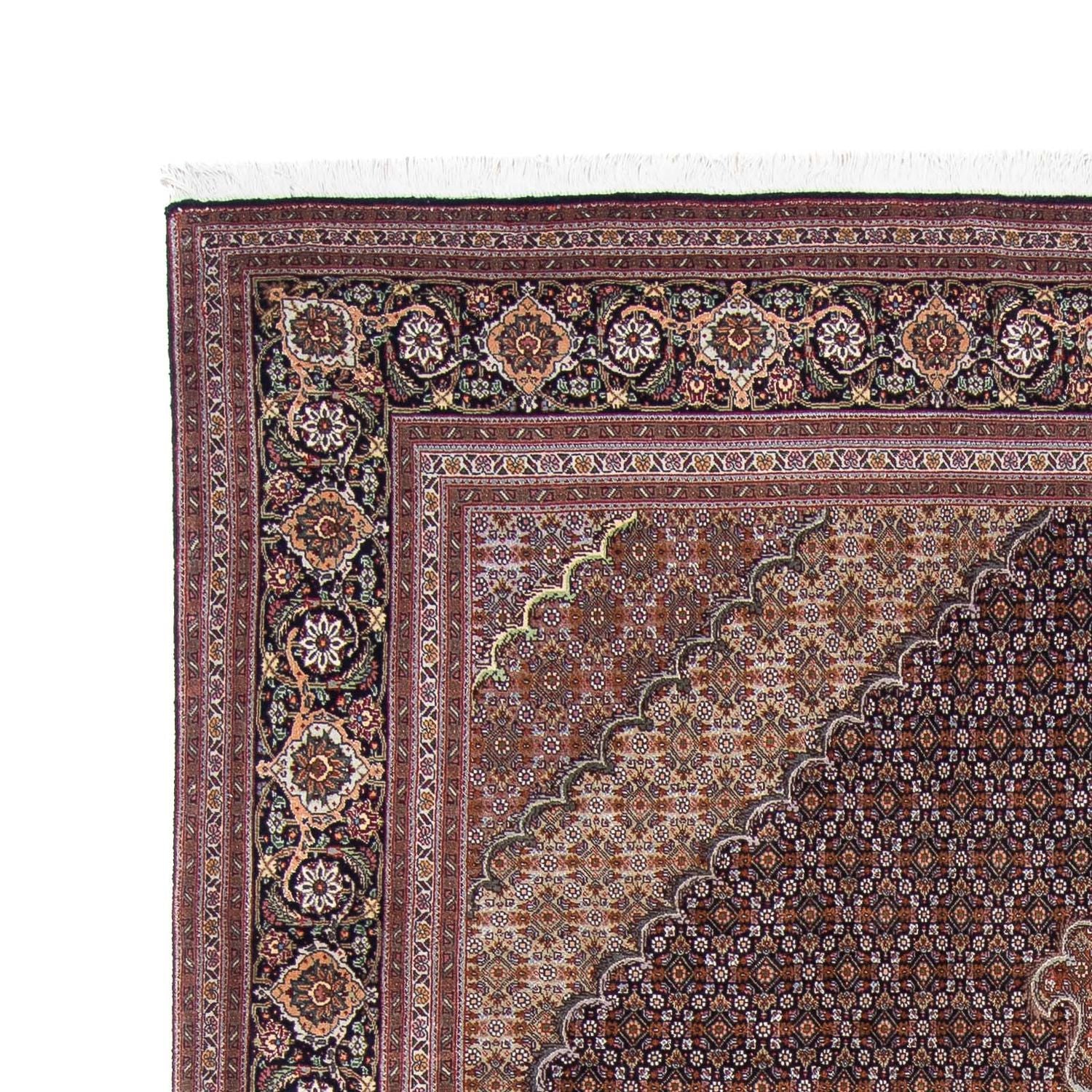 Tapis persan - Tabriz - 298 x 198 cm - bleu foncé