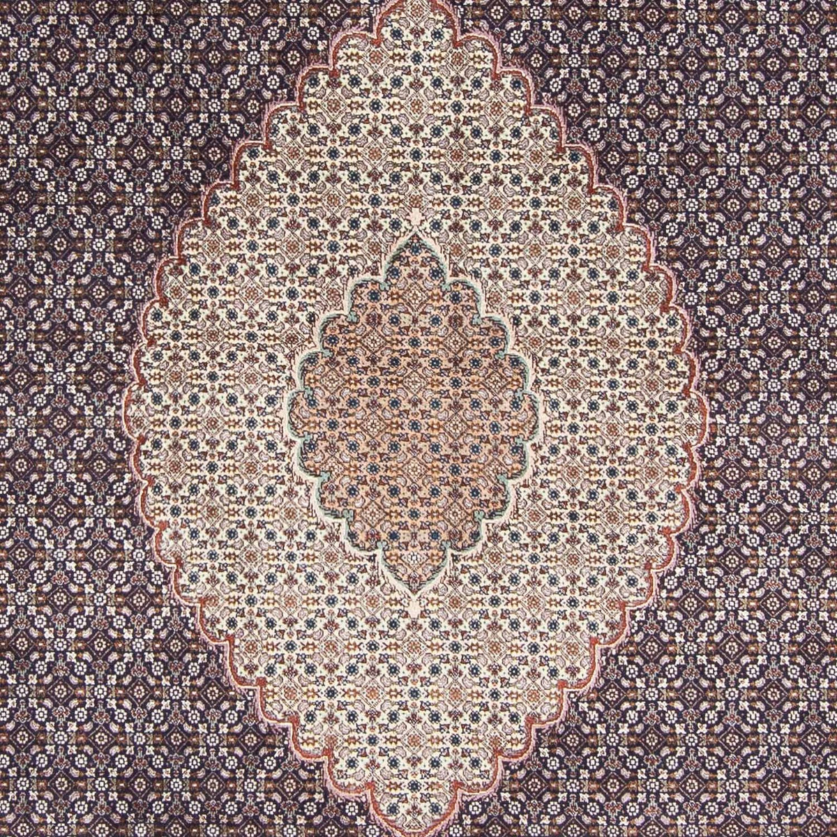 Tapis persan - Tabriz - 303 x 196 cm - bleu foncé