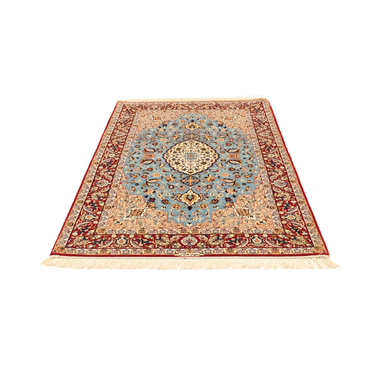 Tapis persan - Isfahan - Premium - 172 x 112 cm - bleu clair