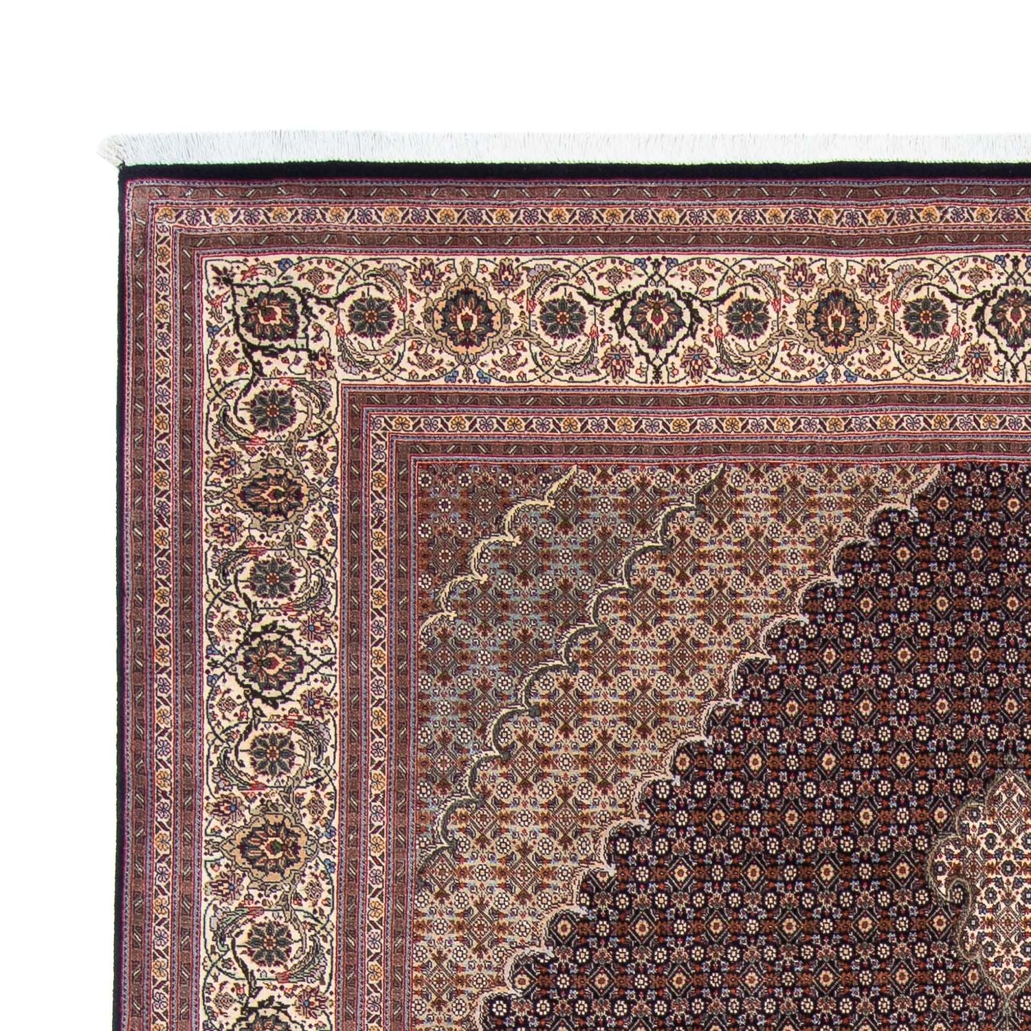 Tapis persan - Tabriz - 307 x 206 cm - bleu foncé