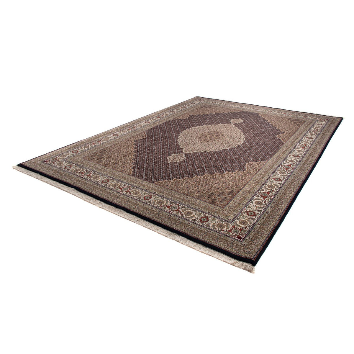 Tapis persan - Tabriz - 344 x 241 cm - bleu foncé