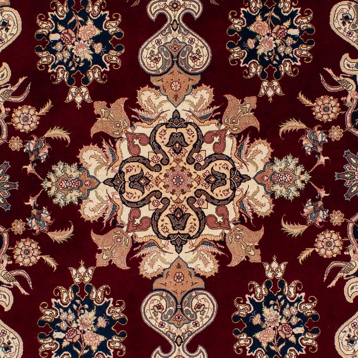 Tapis persan - Tabriz - Royal - 202 x 152 cm - rouge foncé