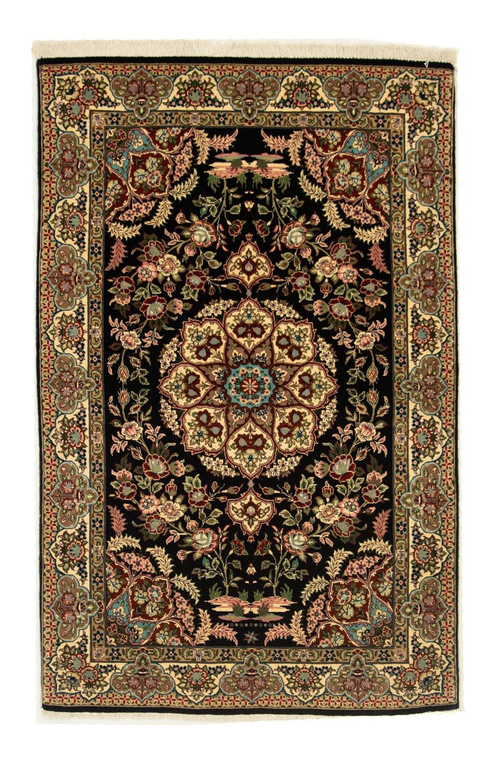 Tapis persan - Ghom - 166 x 105 cm - noir