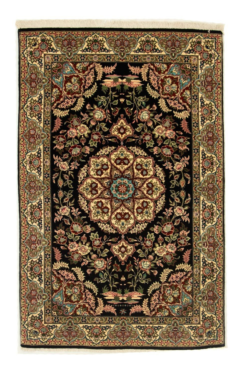 Tapis persan - Ghom - 166 x 105 cm - noir