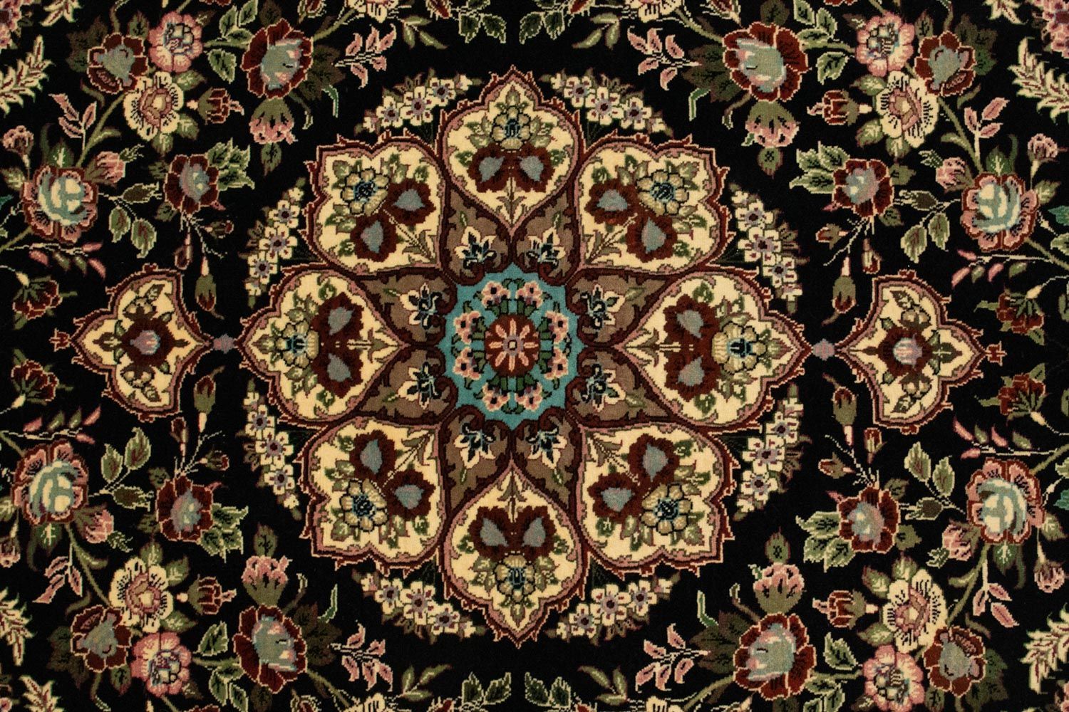 Tapis persan - Ghom - 166 x 105 cm - noir