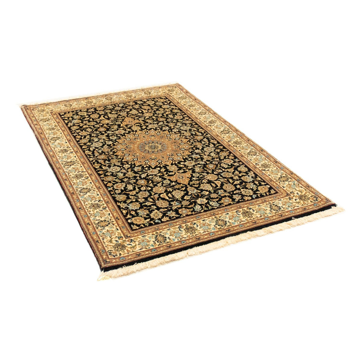 Tapis persan - Ghom - 160 x 102 cm - noir