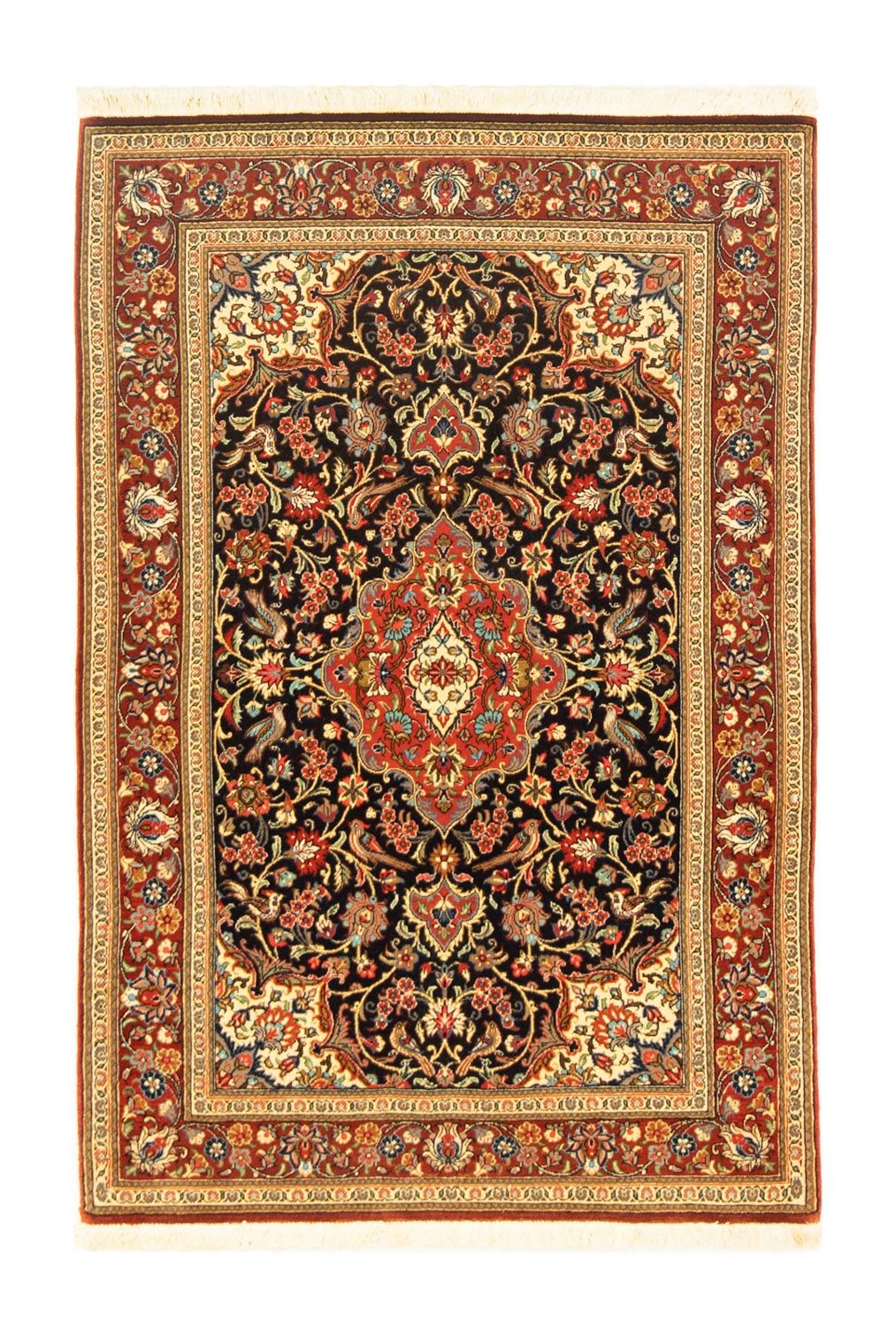 Tapis persan - Ghom - 152 x 102 cm - noir