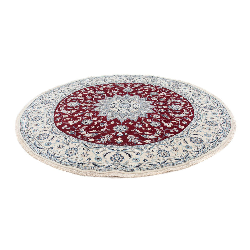 Tapis persan - Nain ronde  - 250 x 250 cm - rouge foncé