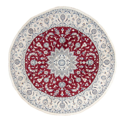 Tapis persan - Nain ronde  - 250 x 250 cm - rouge foncé