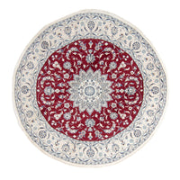 Tapis persan - Nain ronde  - 250 x 250 cm - rouge foncé