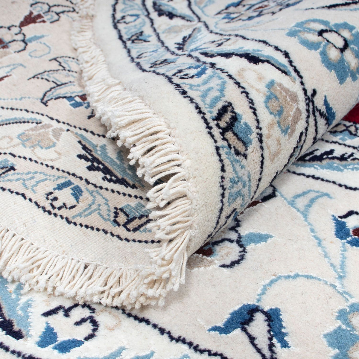 Tapis persan - Nain ronde  - 250 x 250 cm - rouge foncé