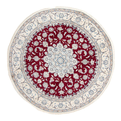 Tapis persan - Nain ronde  - 250 x 250 cm - rouge foncé