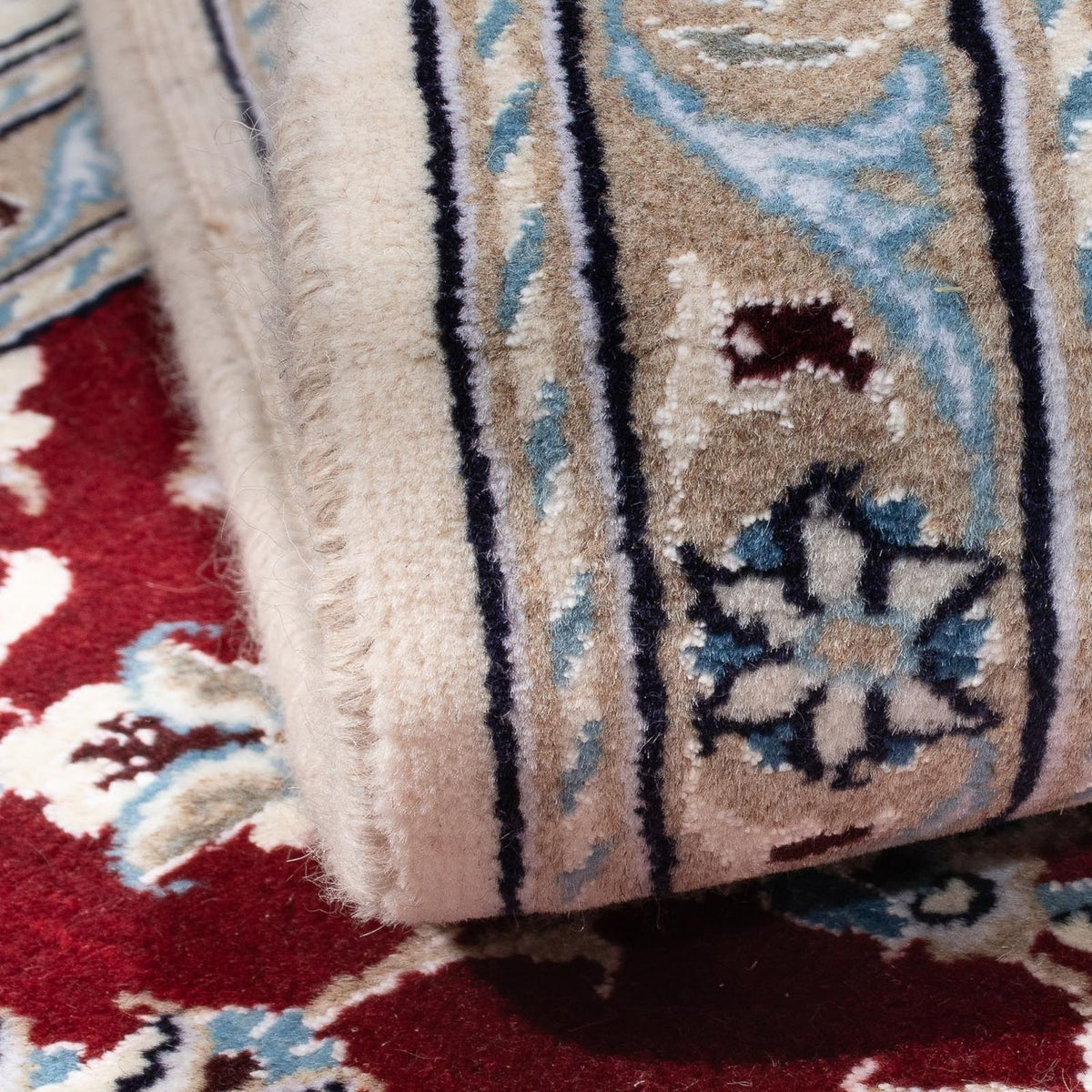 Tapis persan - Nain - 300 x 202 cm - rouge foncé