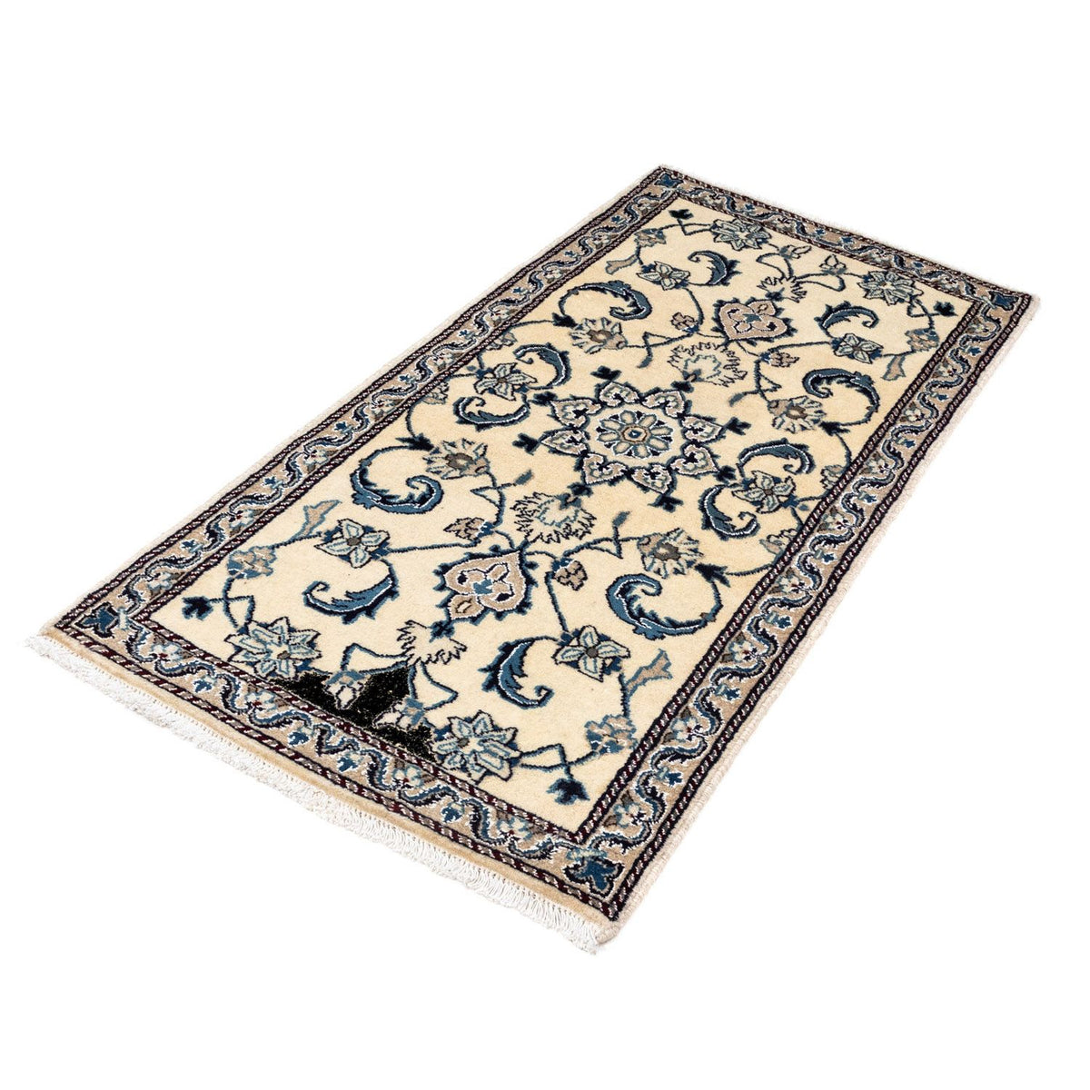 Tapis persan - Nain - 139 x 65 cm - beige