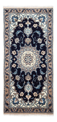 Tapis persan - Nain - 141 x 66 cm - bleu foncé