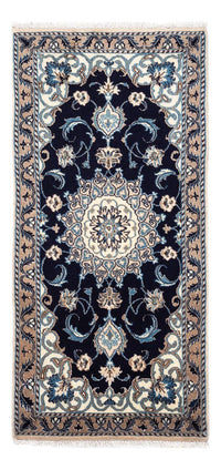 Tapis persan - Nain - 141 x 66 cm - bleu foncé