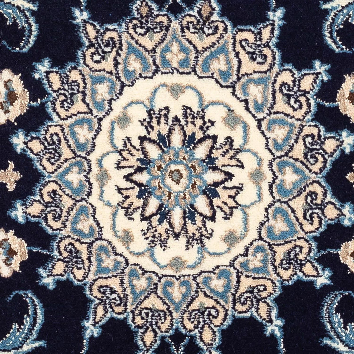 Tapis persan - Nain - 141 x 66 cm - bleu foncé