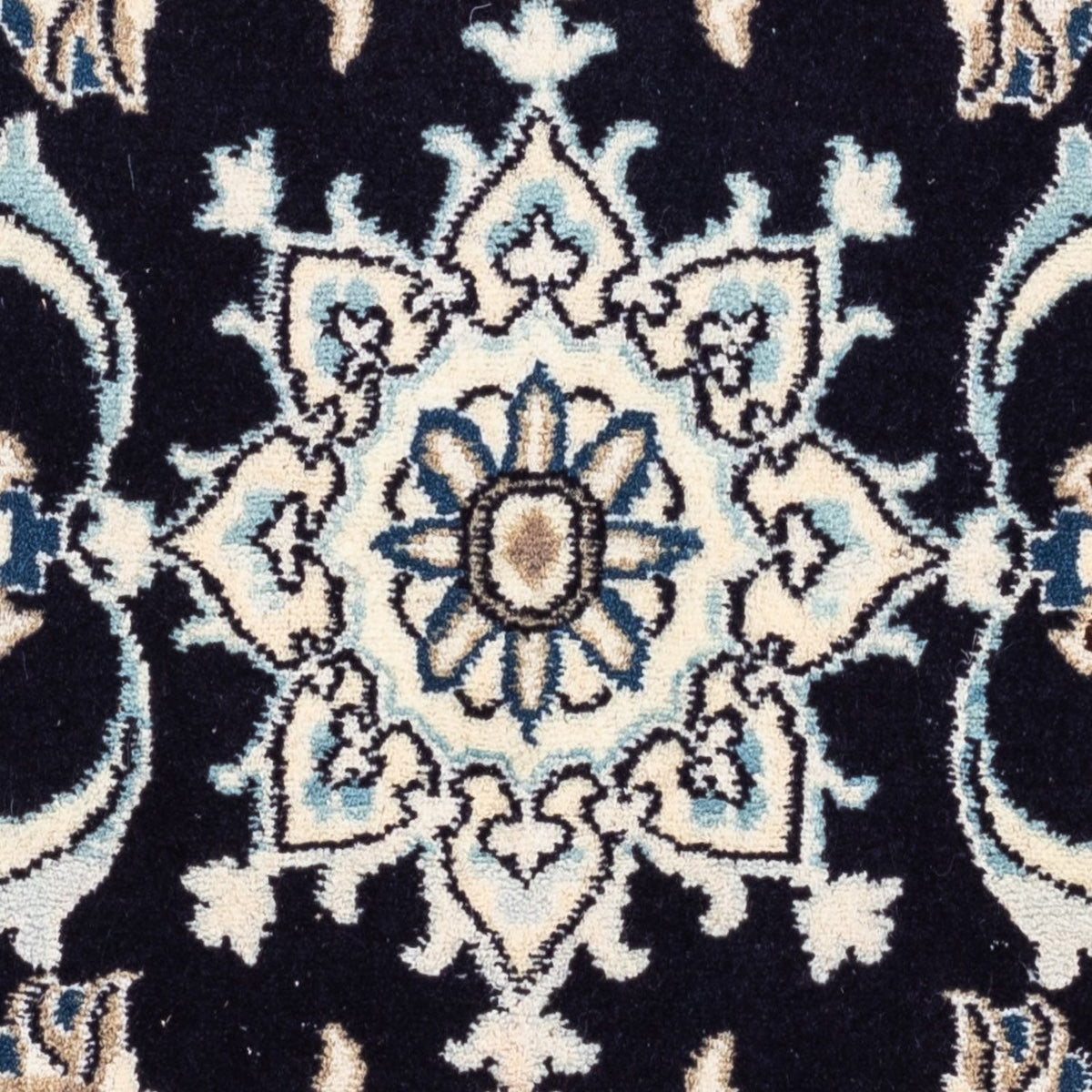 Tapis persan - Nain - 139 x 66 cm - bleu foncé