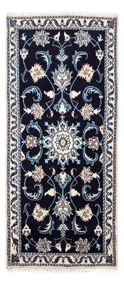 Tapis persan - Nain - 143 x 70 cm - bleu foncé