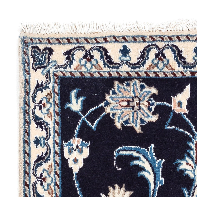 Tapis persan - Nain - 143 x 70 cm - bleu foncé