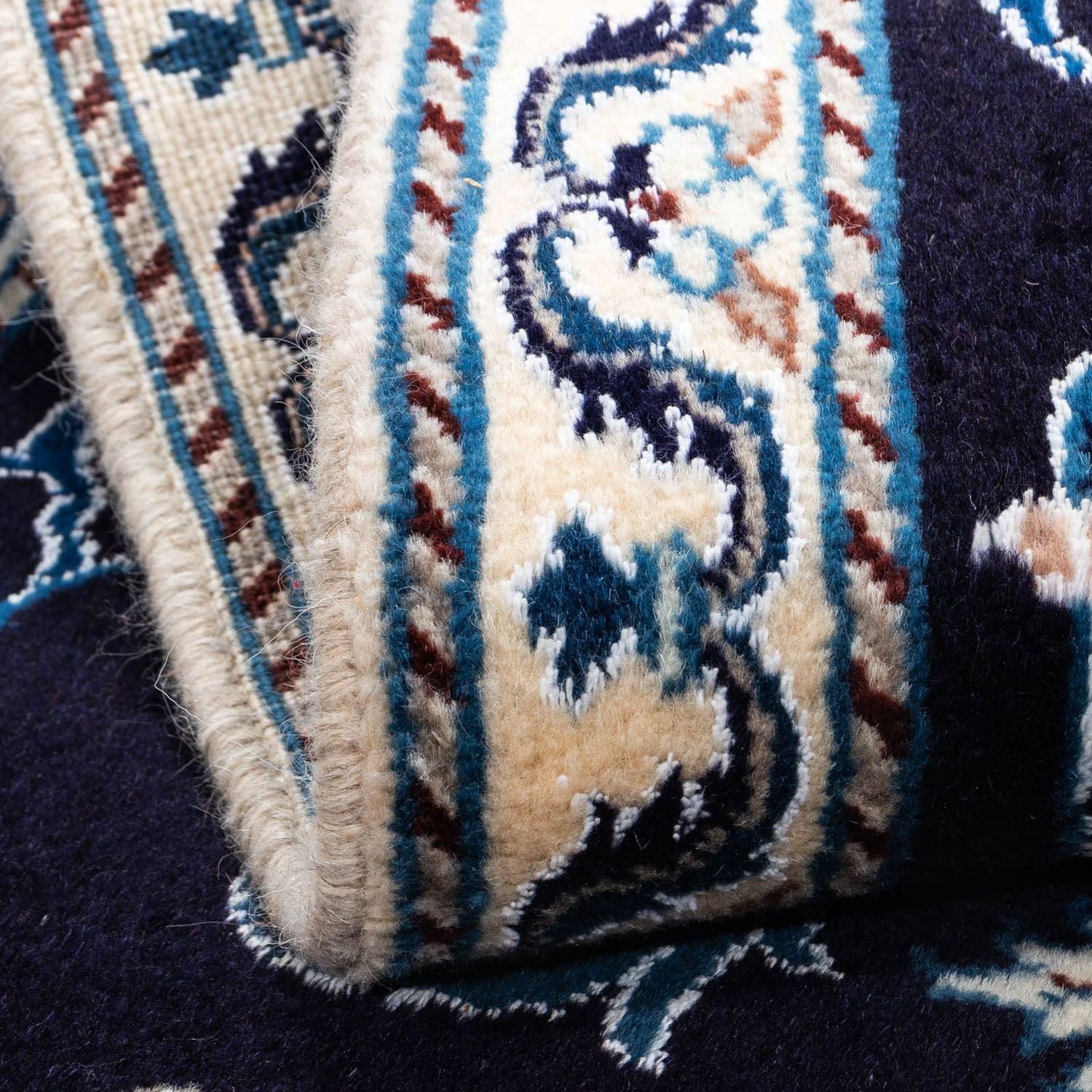 Tapis persan - Nain - 143 x 70 cm - bleu foncé