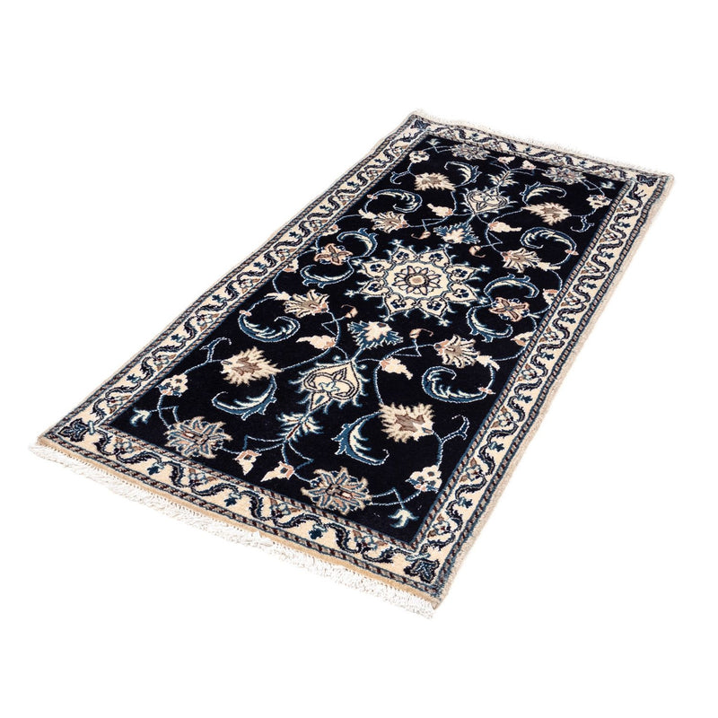 Tapis persan - Nain - 143 x 70 cm - bleu foncé