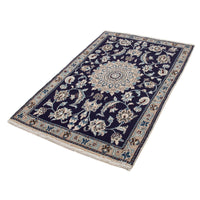 Tapis persan - Nain - 139 x 89 cm - bleu foncé
