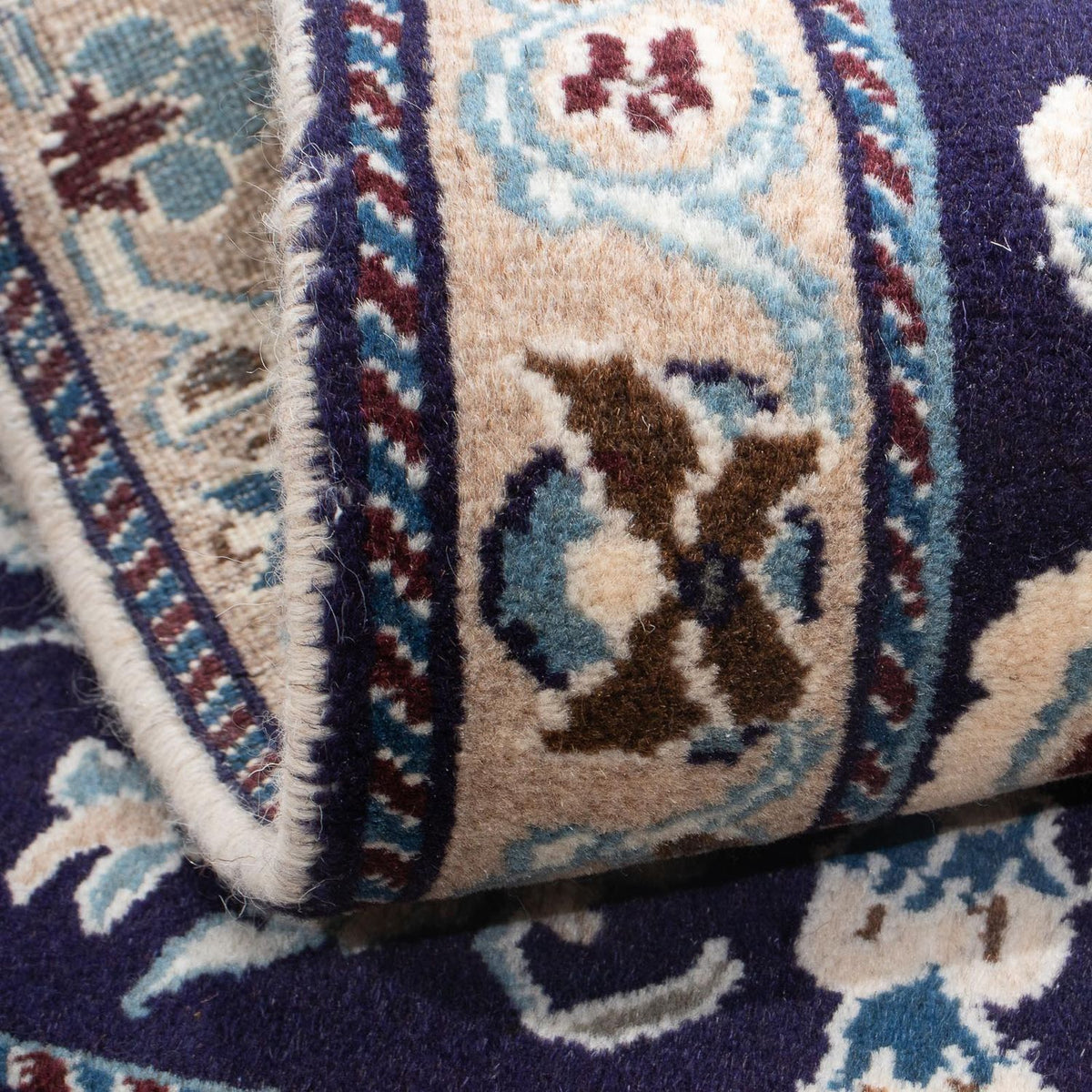 Tapis persan - Nain - 139 x 89 cm - bleu foncé