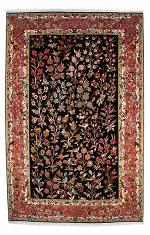 Tapis persan - Tabriz - Royal - 268 x 175 cm - bleu foncé