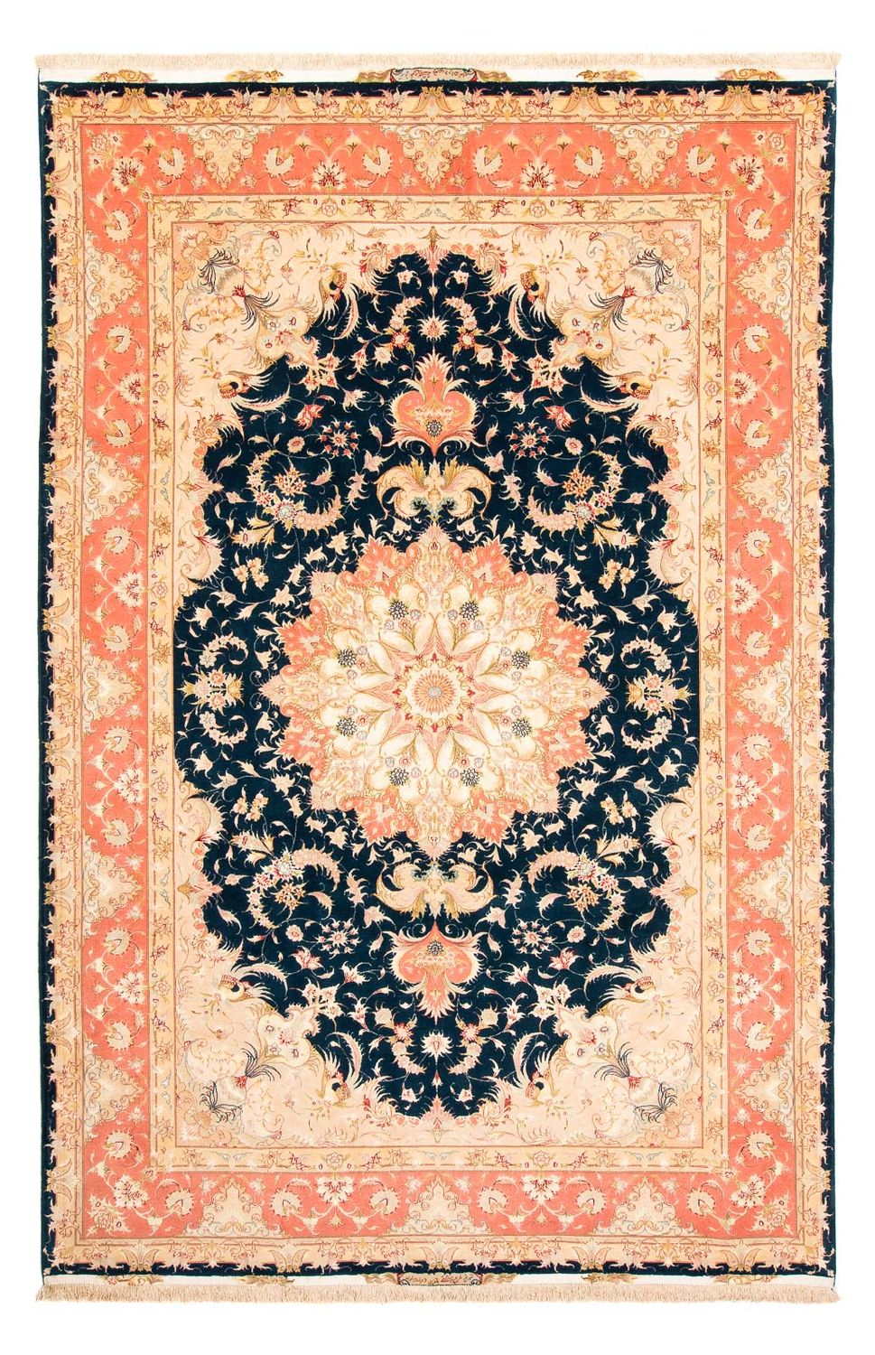 Tapis persan - Tabriz - Royal - 308 x 200 cm - bleu foncé