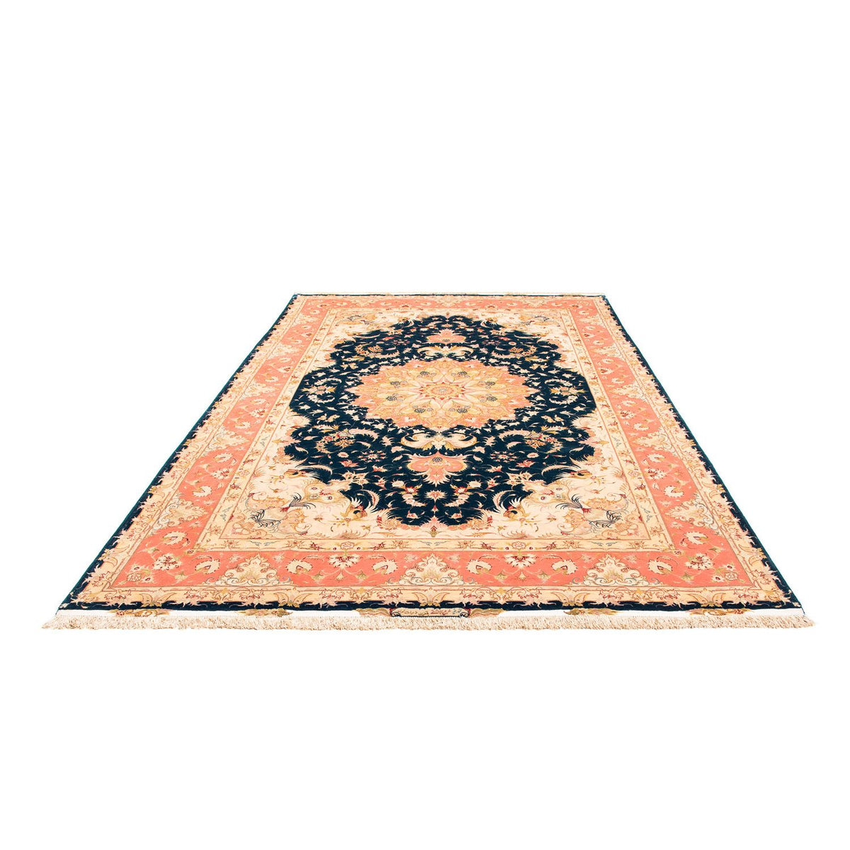 Tapis persan - Tabriz - Royal - 308 x 200 cm - bleu foncé