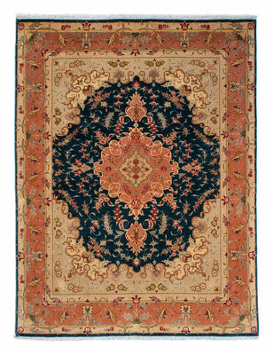 Tapis persan - Tabriz - Royal - 202 x 152 cm - bleu foncé