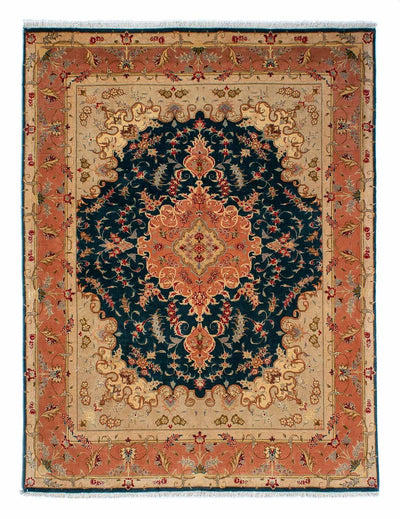 Tapis de Tabriz - 50 rangs Tapis 152x202cm - Tapis persan - bleu foncé
