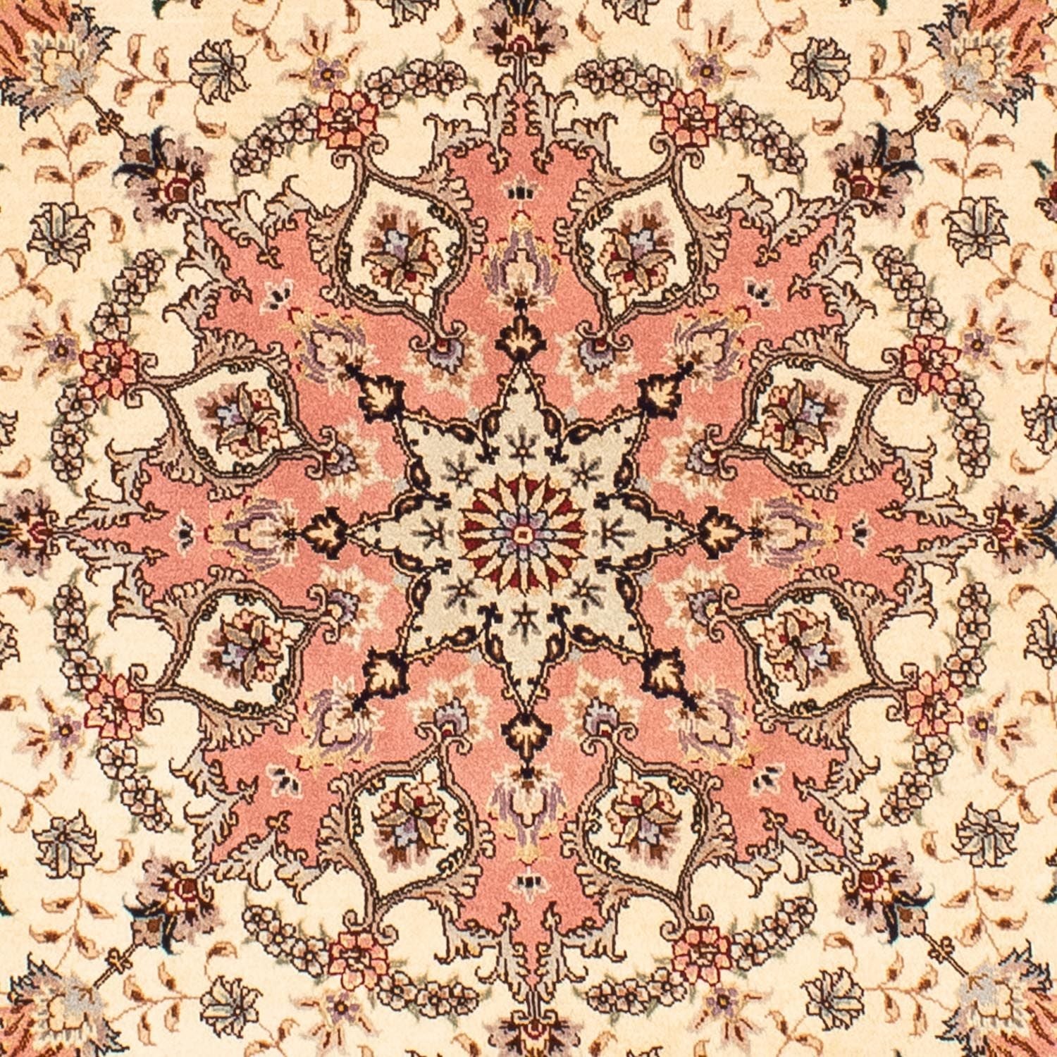 Tapis persan - Tabriz - Royal ronde  - 150 x 150 cm - beige