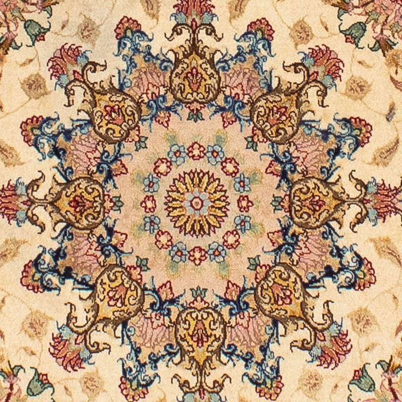 Tapis persan - Tabriz - Royal ronde  - 150 x 150 cm - marron clair
