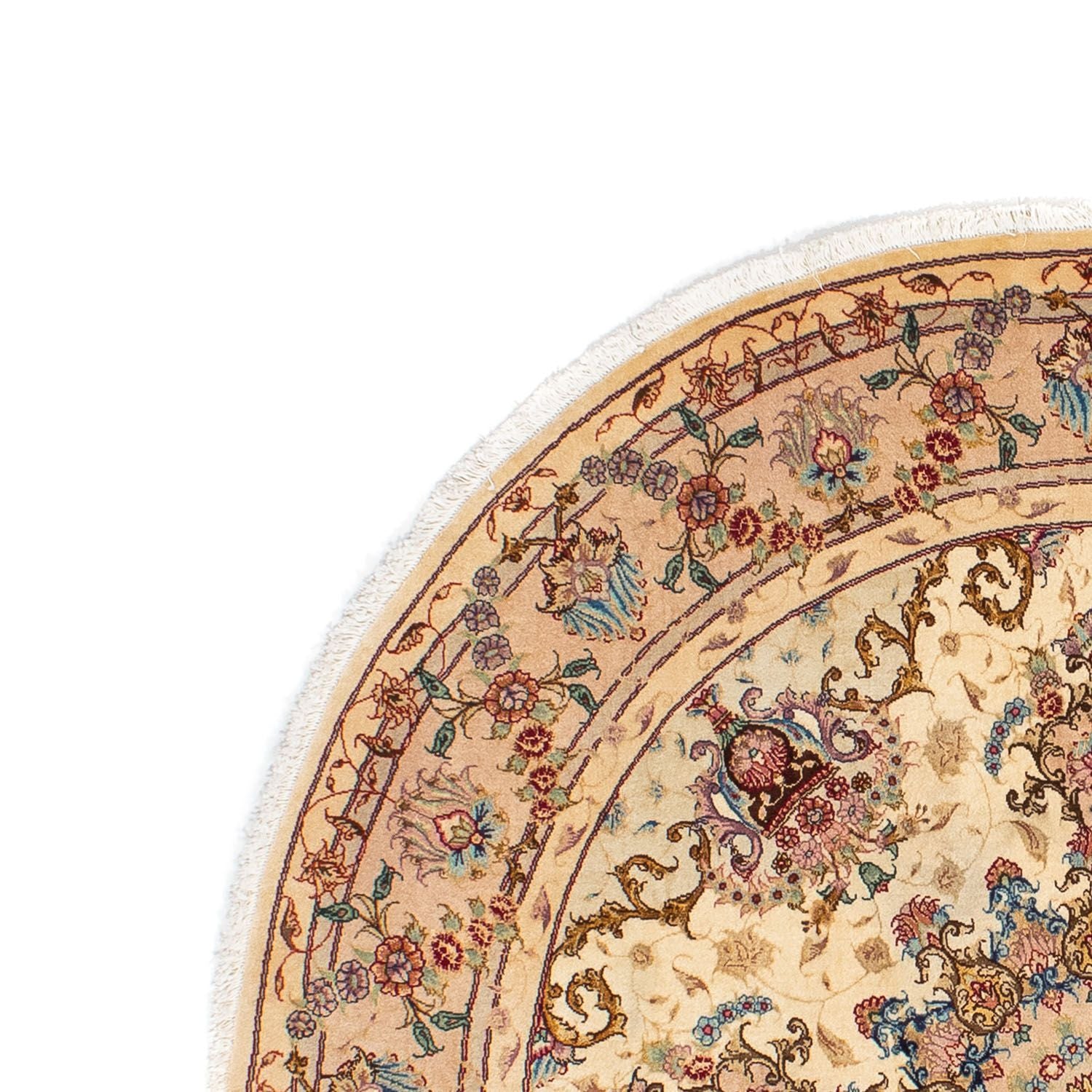 Tapis persan - Tabriz - Royal ronde  - 150 x 150 cm - marron clair